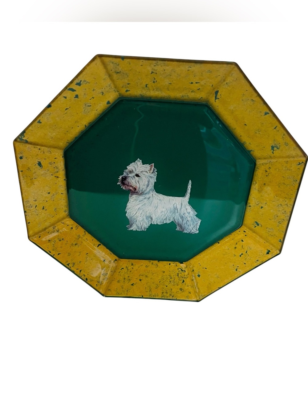 Scully & Scully Reverse Painted French West Highland Terrier Decorative Plate
